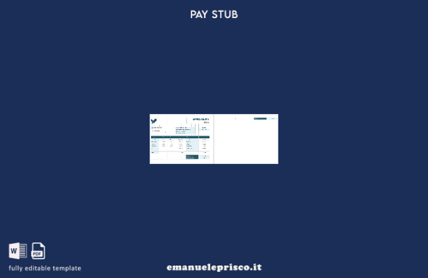 modello di busta paga del dipendente con stile verificato